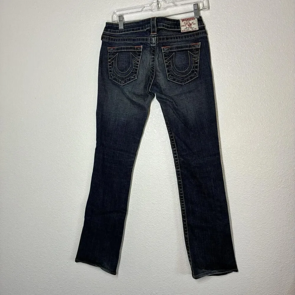 True Religion Johnny Jeans Mens 30x32 Blue Slim Straight Stretch Denim